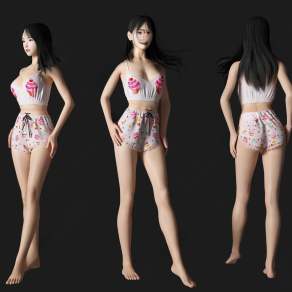 美女人物3D模型下载